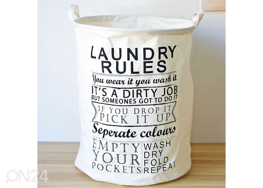 Pesukorv Laundry Rules suurendatud