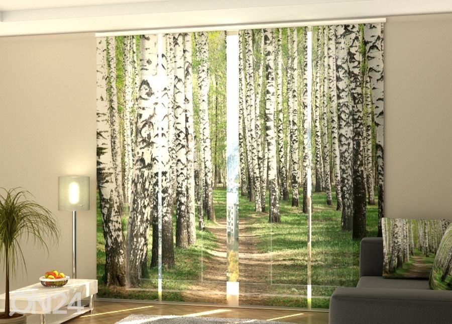 Pimendav paneelkardin Birch forest 240x240 cm suurendatud