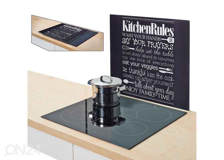 Pritsmekaitse/pliidiplaadikate Kitchen Rules 56x50 cm suurendatud