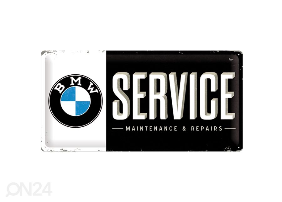 Retro metallposter BMW Service 25x50cm suurendatud