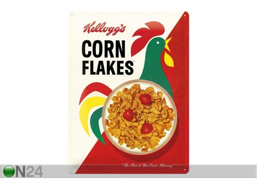 Retro metallposter Kellogg's Corn Flakes Cornelius 30x40 cm suurendatud