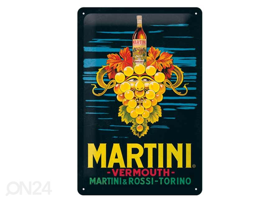 Retro metallposter Martini - Vermouth Grapes 20x30 cm suurendatud