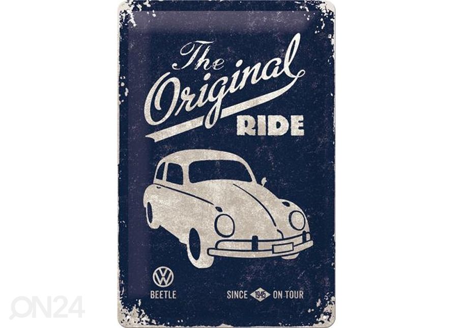 Retro metallposter VW Beetle The Original Ride 20x30cm suurendatud
