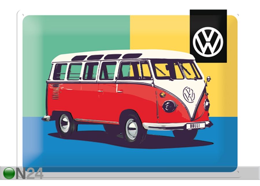 Retro metallposter VW Bulli Pop Art 30x40cm suurendatud