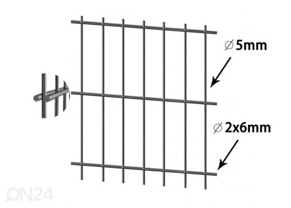 Aiapaneel 2D RAL7016, 6/5/6 mm 103x250 cm