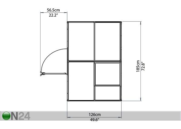 Kasvuhoone Palram Hybrid 1,85x1,26 m, 2,33 m²