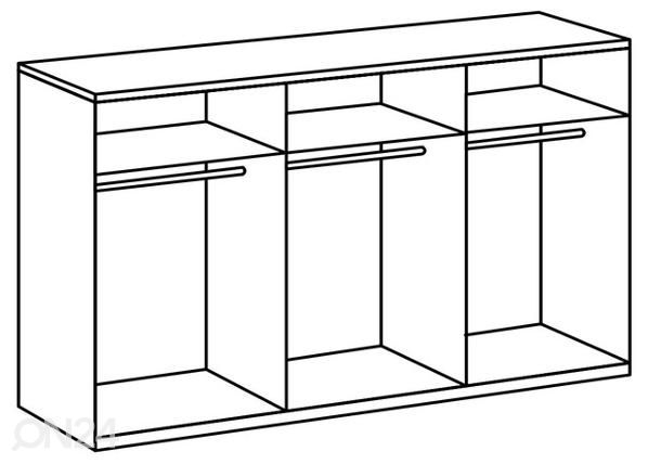 Lükandustega riidekapp Kerpen 270 cm