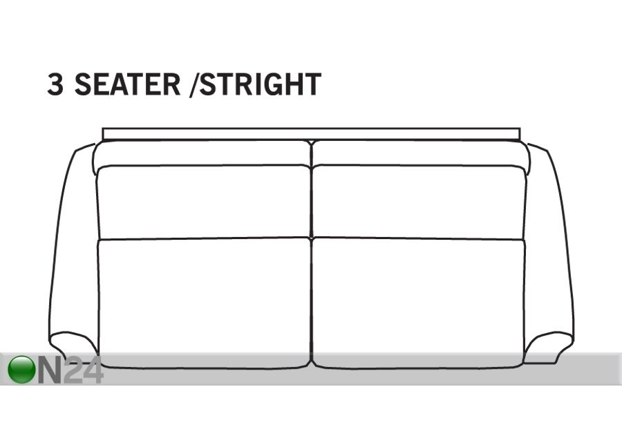 3-kohaline diivan Malmö sulepatjadega, sirge suurendatud