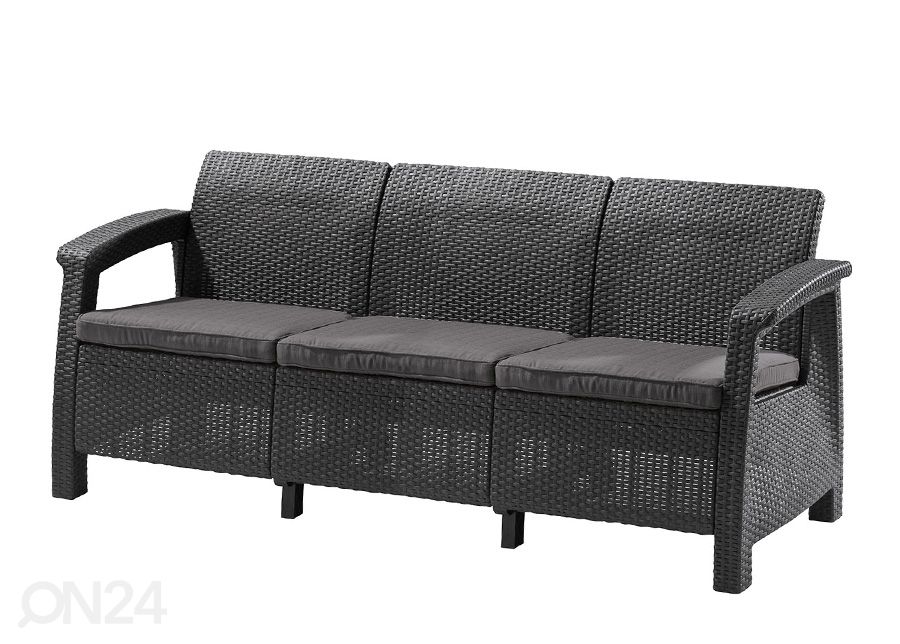 Aiadiivan Keter Corfu, Loveseat 3-ne, grafiit suurendatud