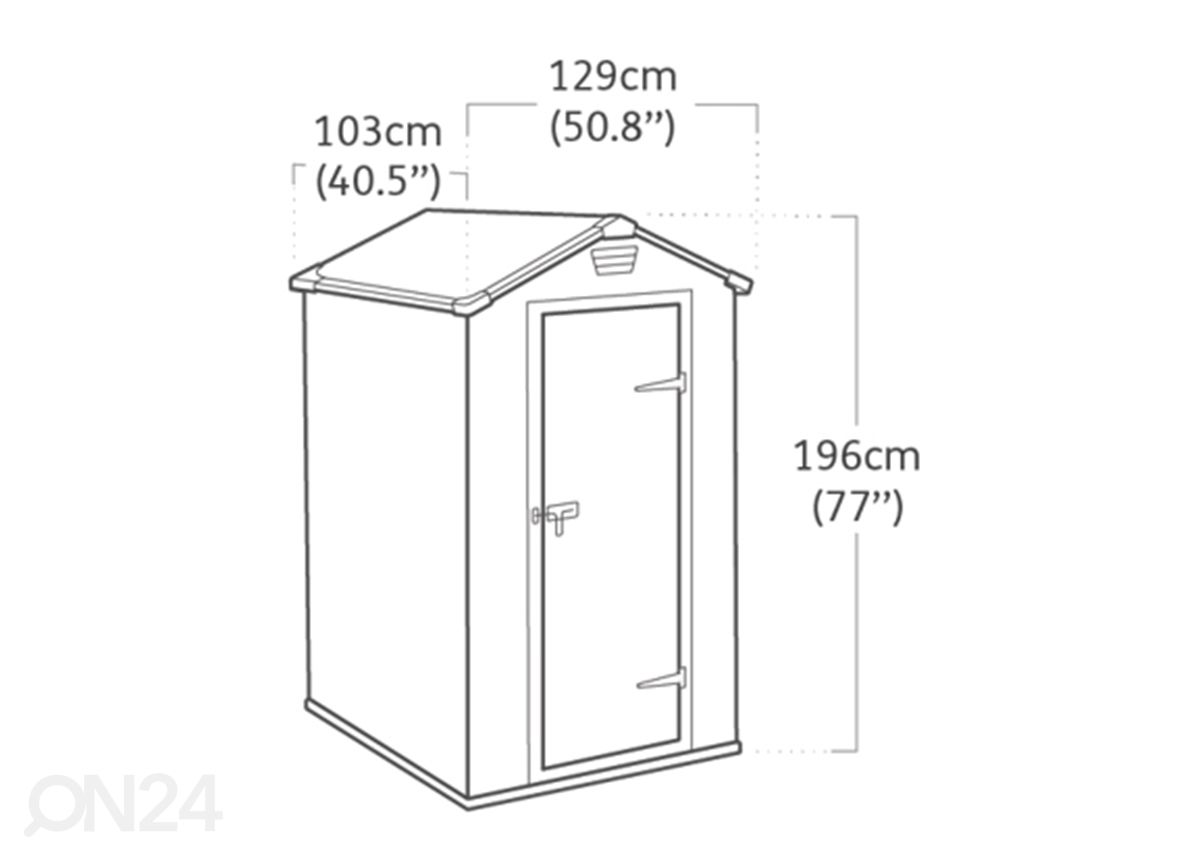 Aiakuur Keter Manor 0,98 m², 128x94x196 cm suurendatud