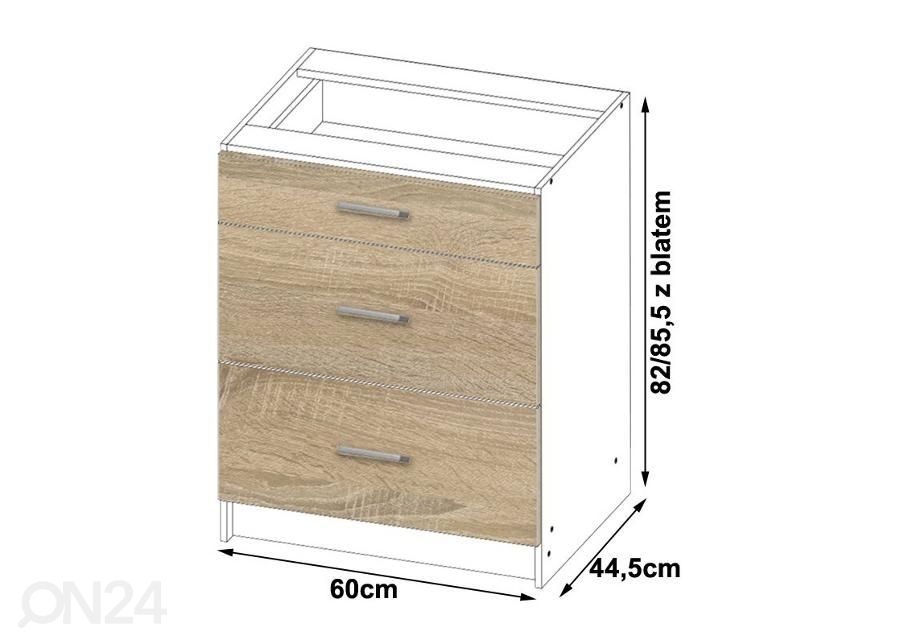 Alumine köögikapp 60 cm suurendatud