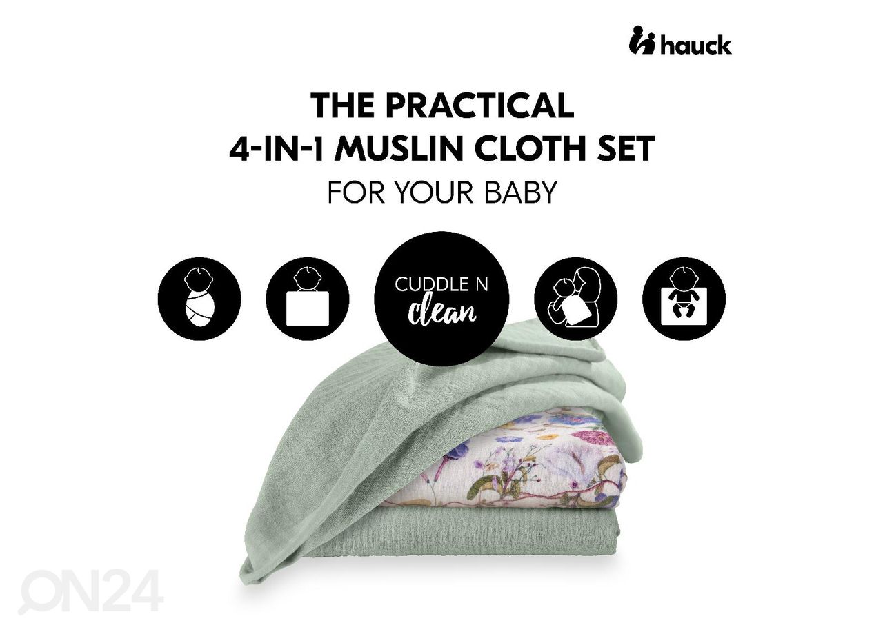 Beebitekkide komplekt Hauck At Home Cuddle N Clean 3 tk suurendatud