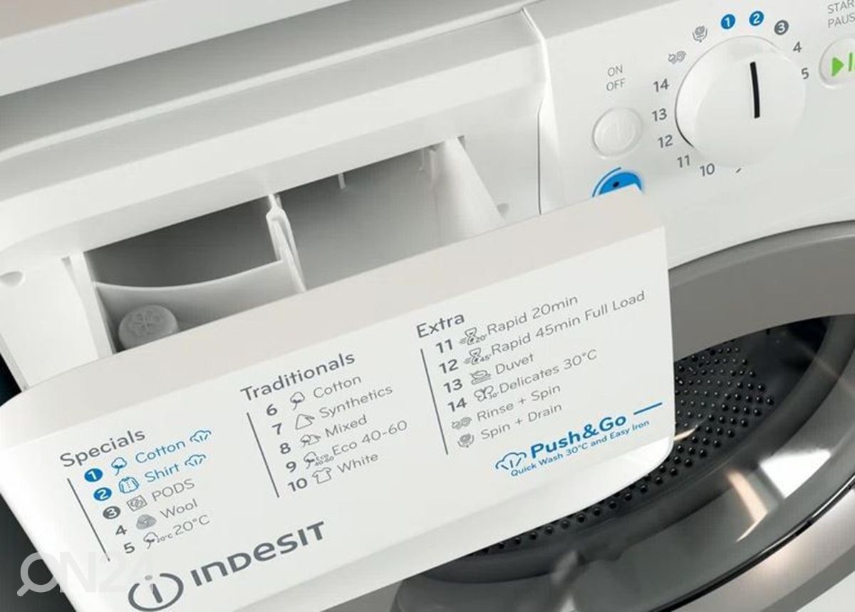 Eestlaetav pesumasin Indesit BWE91496XWSVEE suurendatud