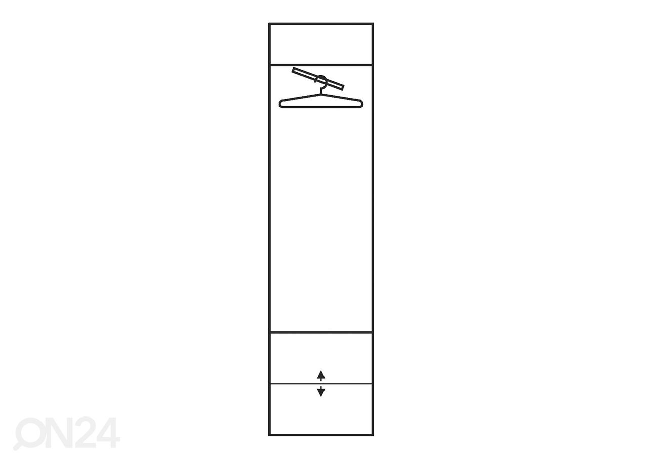 Esikukapp/riidekapp 52 cm suurendatud