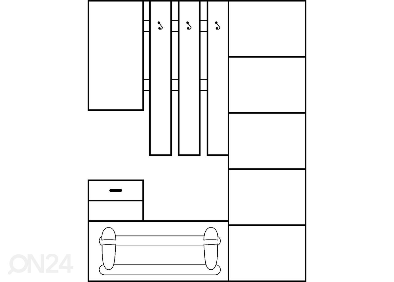 Esikumööbel Drimo I 150 cm suurendatud