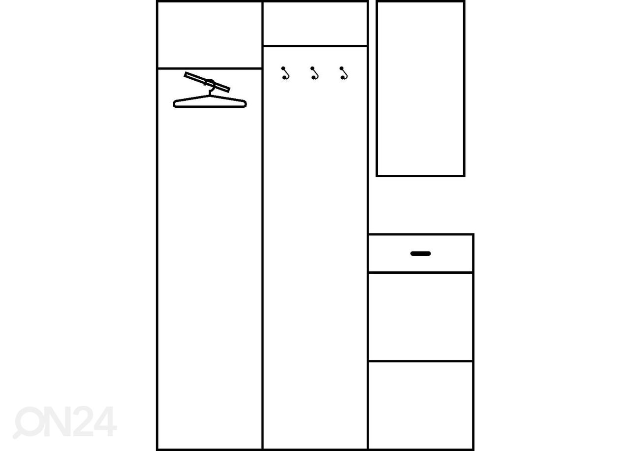 Esikumööbel Drimo IV 141 cm suurendatud