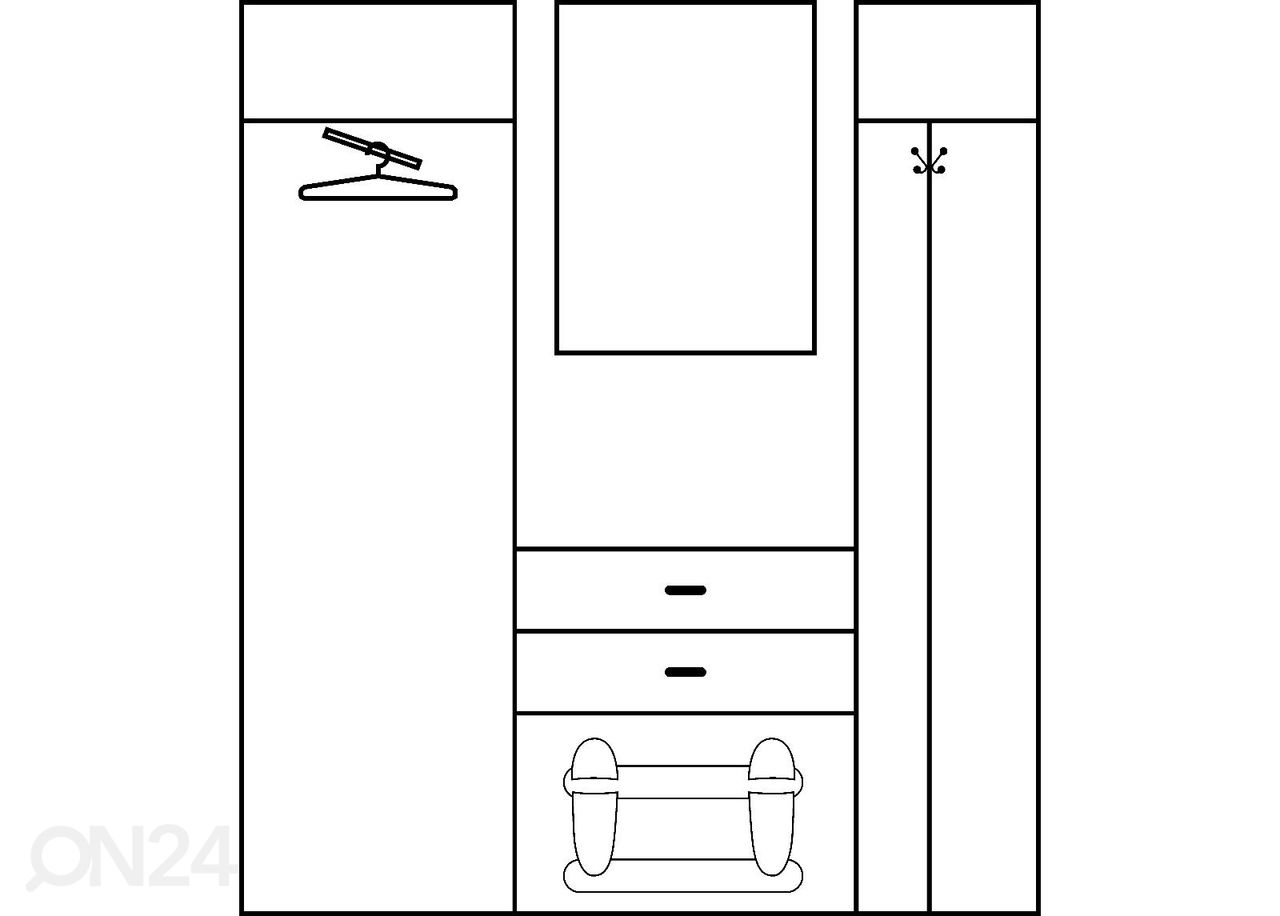 Esikumööbel Drimo VI 175 cm suurendatud