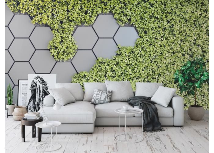 Fliis fototapeet 3D Green Vertical Garden 368x254 cm suurendatud