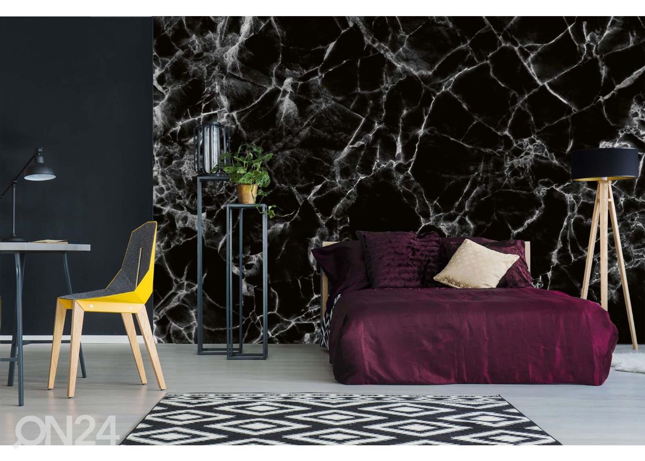 Fliis fototapeet Black Marble Decorative Design suurendatud