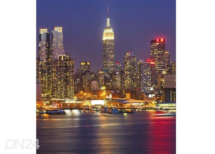 Fliis fototapeet Manhattan at night 150x250 cm suurendatud