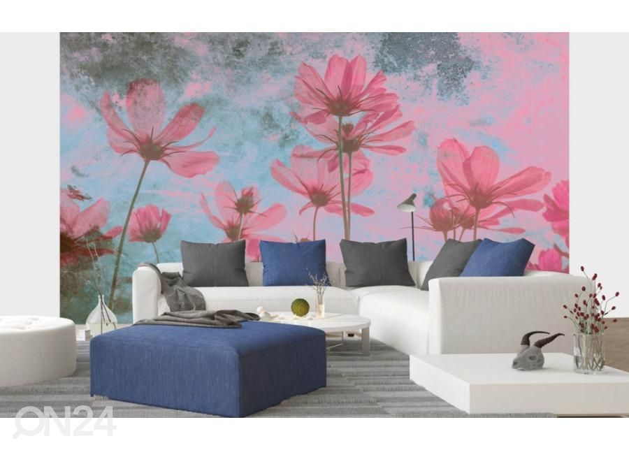 Fliis fototapeet Pink Flower Abstract 150x250 cm suurendatud