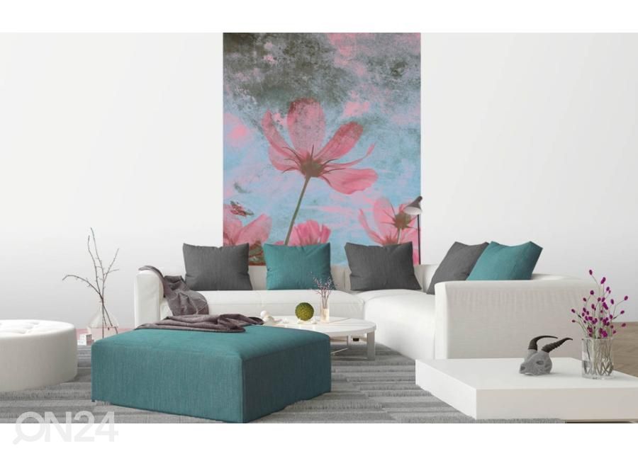 Fliis fototapeet Pink Flower Abstract 150x250 cm suurendatud