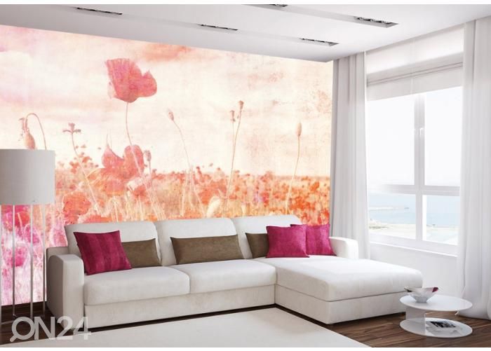 Fliis fototapeet Poppies Abstract 150x250 cm suurendatud