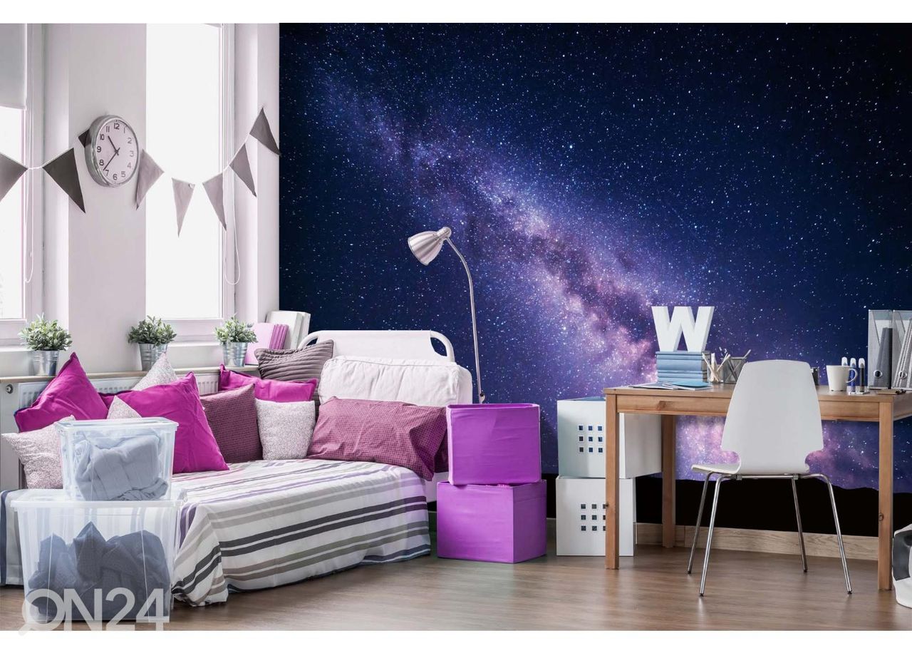 Fliis fototapeet Purple Milky Way suurendatud