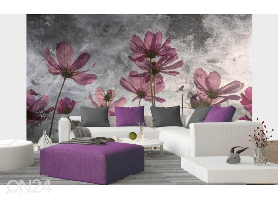 Fliis fototapeet Violet Flower Abstract 150x250 cm suurendatud