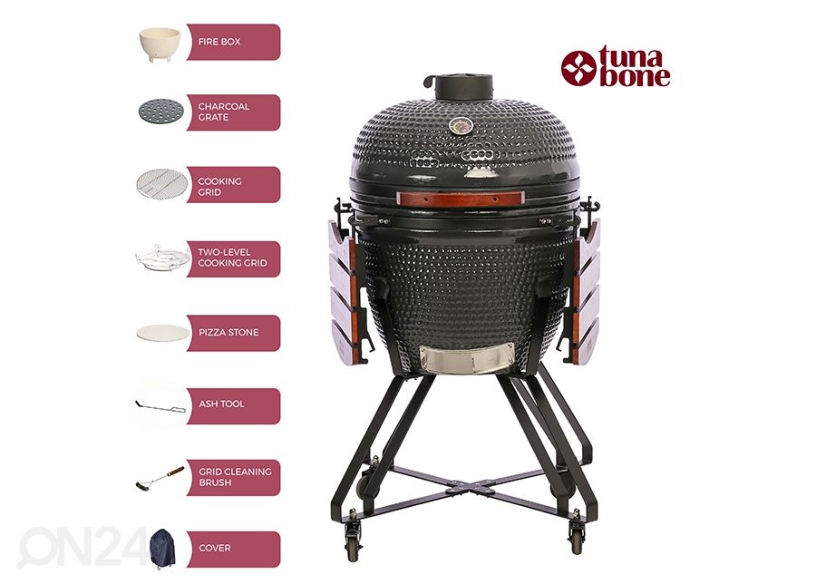 Grill TunaBone Kamado Classic TBG26GRAY-01, 26", tumehall suurendatud