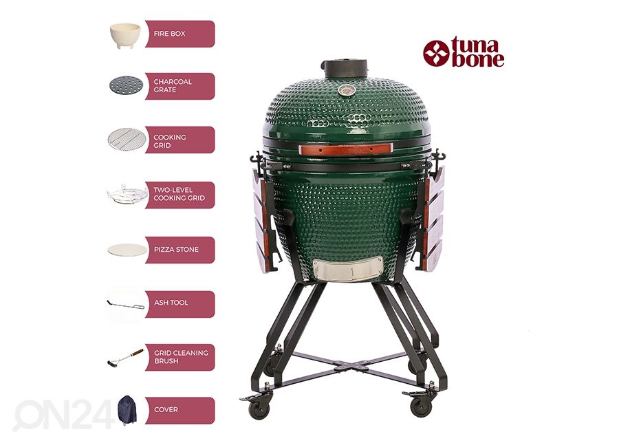 Grill TunaBone Kamado Classic TBG26GREEN-01, 26", roheline suurendatud