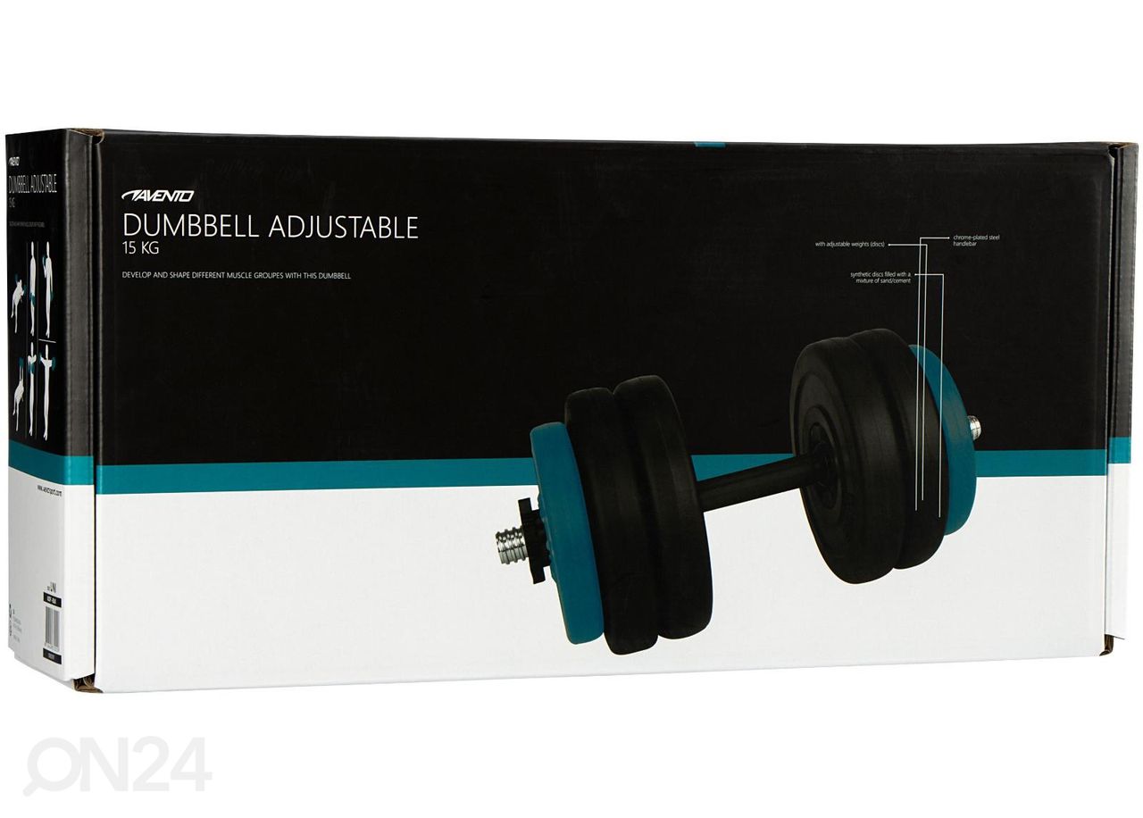 Hantel reguleeritav Avento 15 kg suurendatud