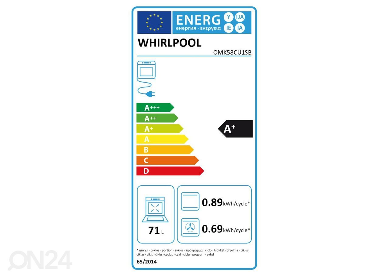 Integreeritav ahi Whirlpool suurendatud