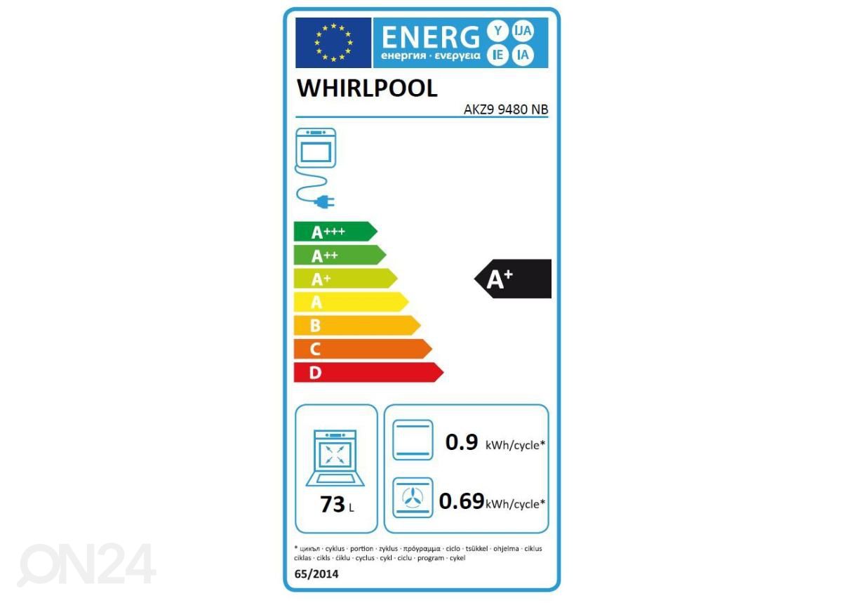 Integreeritav ahi Whirlpool AKZ99480NB suurendatud