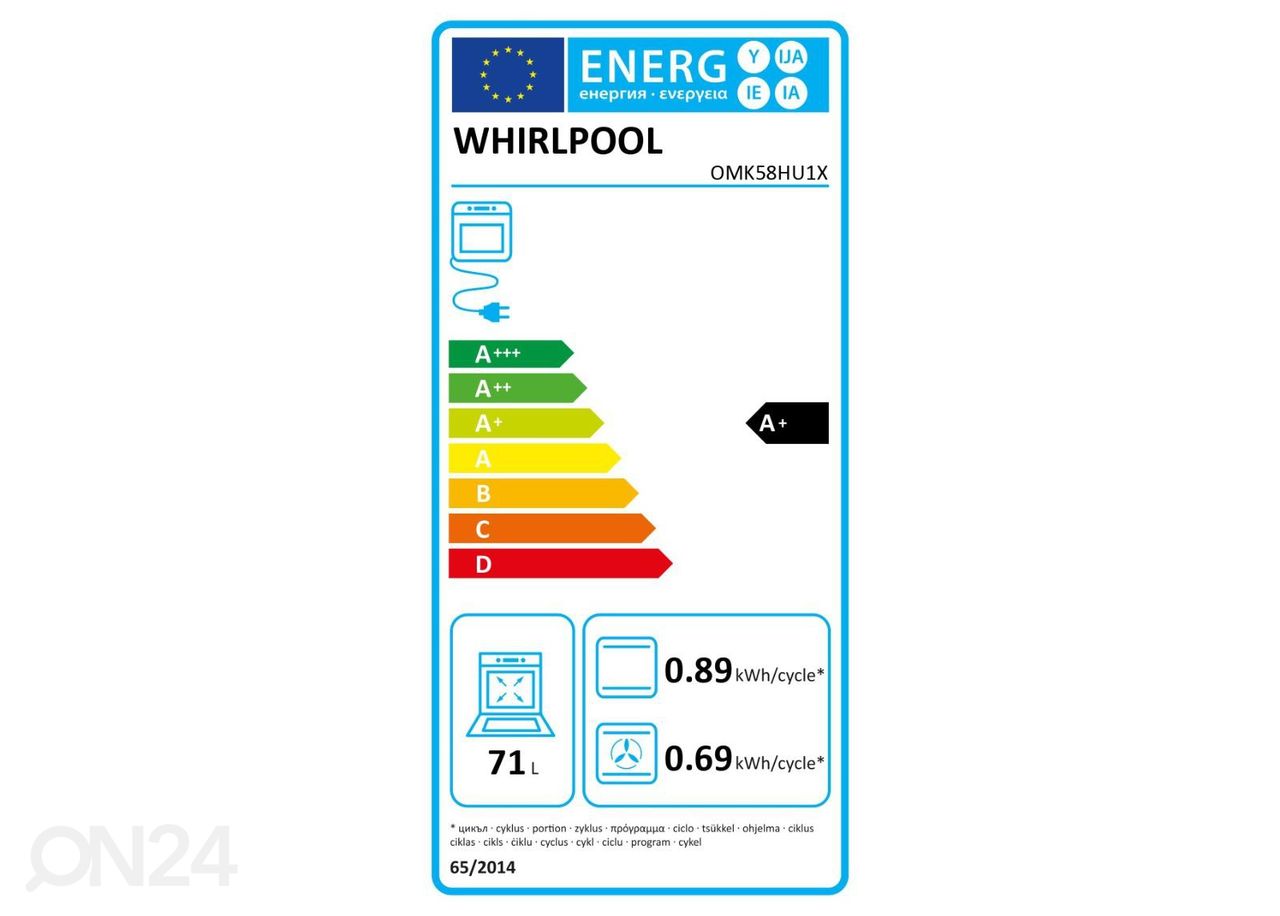 Integreeritav ahi Whirlpool OMK58HU1X suurendatud