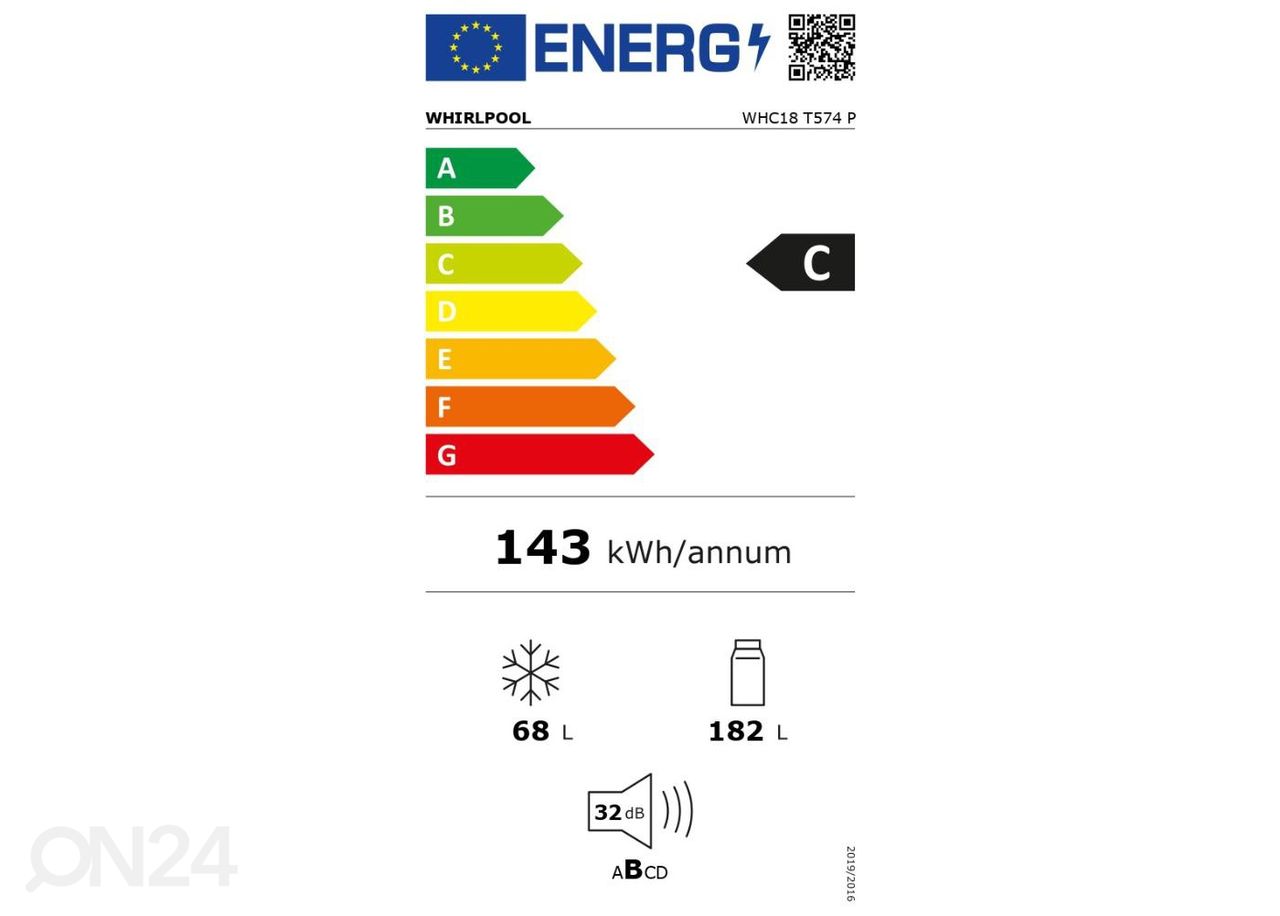 Integreeritav külmik Whirlpool WHC18T574P suurendatud