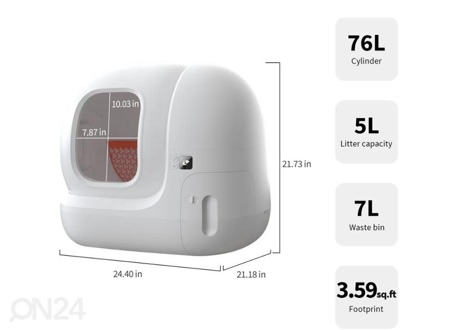 Isepuhastuv nutikas kassi liivakast Petkit Pura MAX P9902 suurendatud