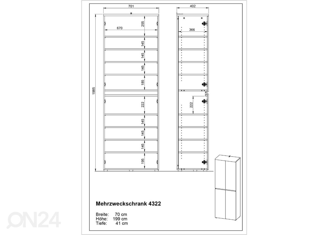 Kapp Calvera 70 cm suurendatud