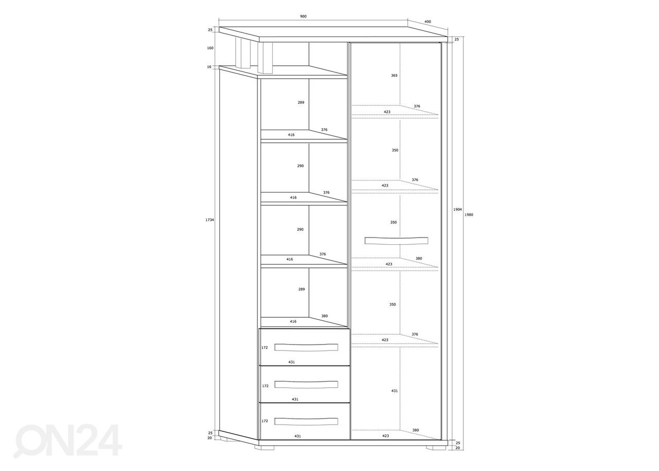 Kappriiul Cloghroe 90 cm suurendatud