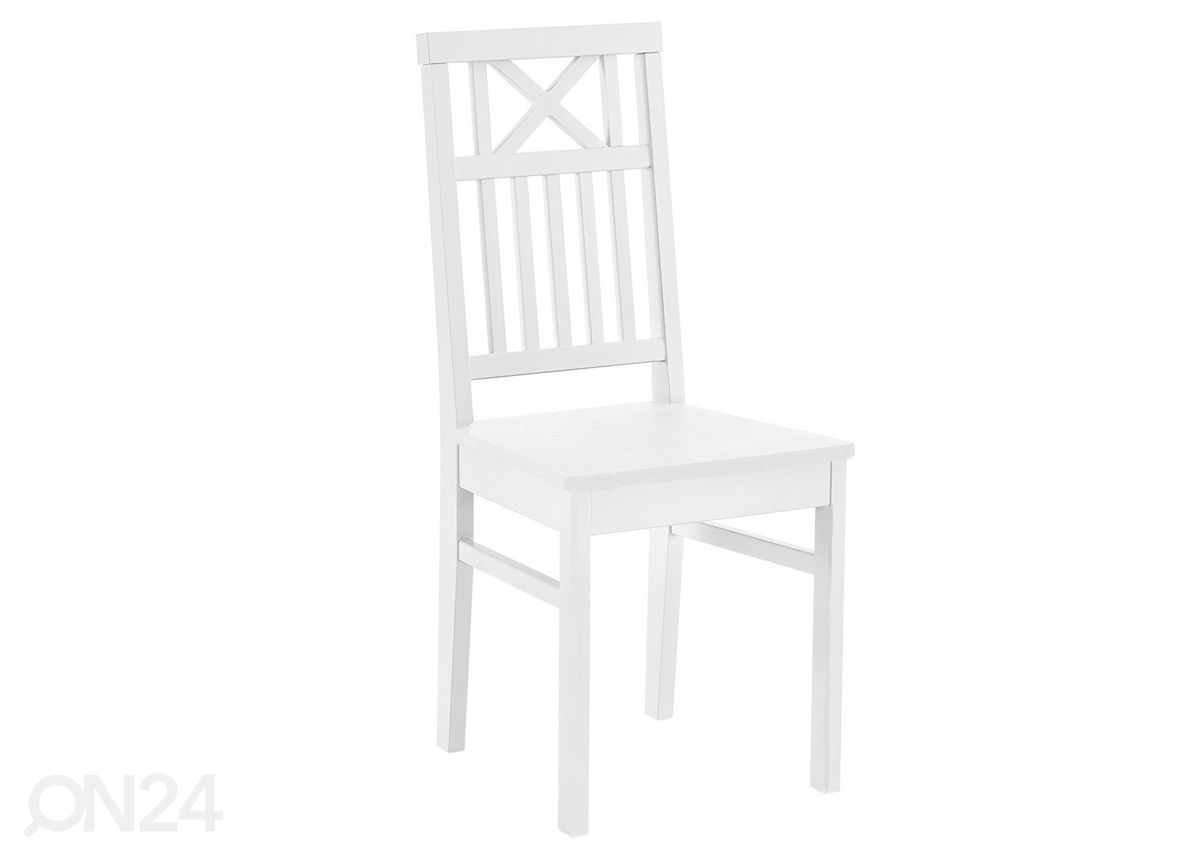 Kasepuidust söögitoakomplekt Florence laud 140-180x90 cm + 6 tooli, valge suurendatud