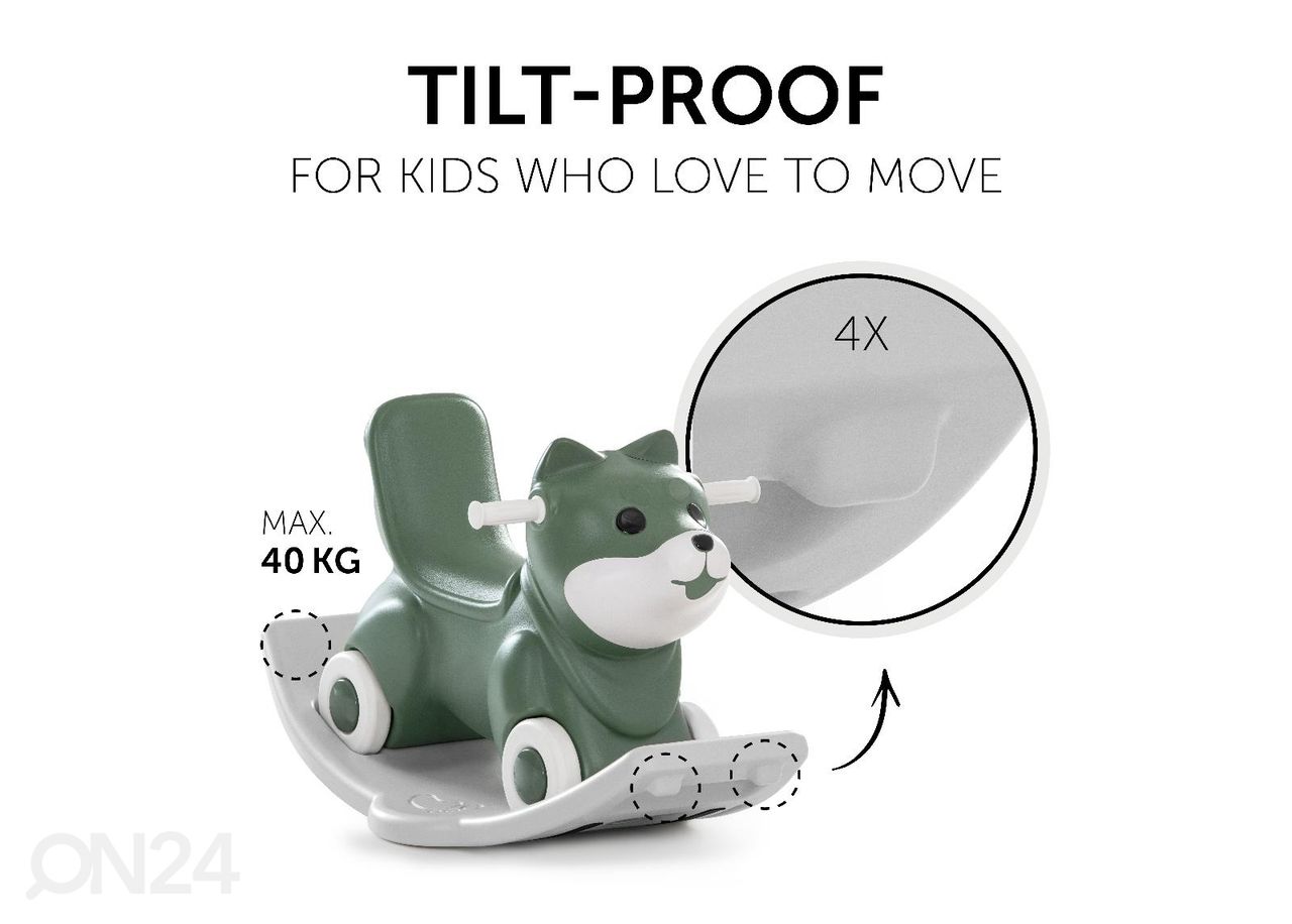 Kiikloom-jooksuratas 3-in1 Hauck Toys 1st Rocker Fox roheline suurendatud