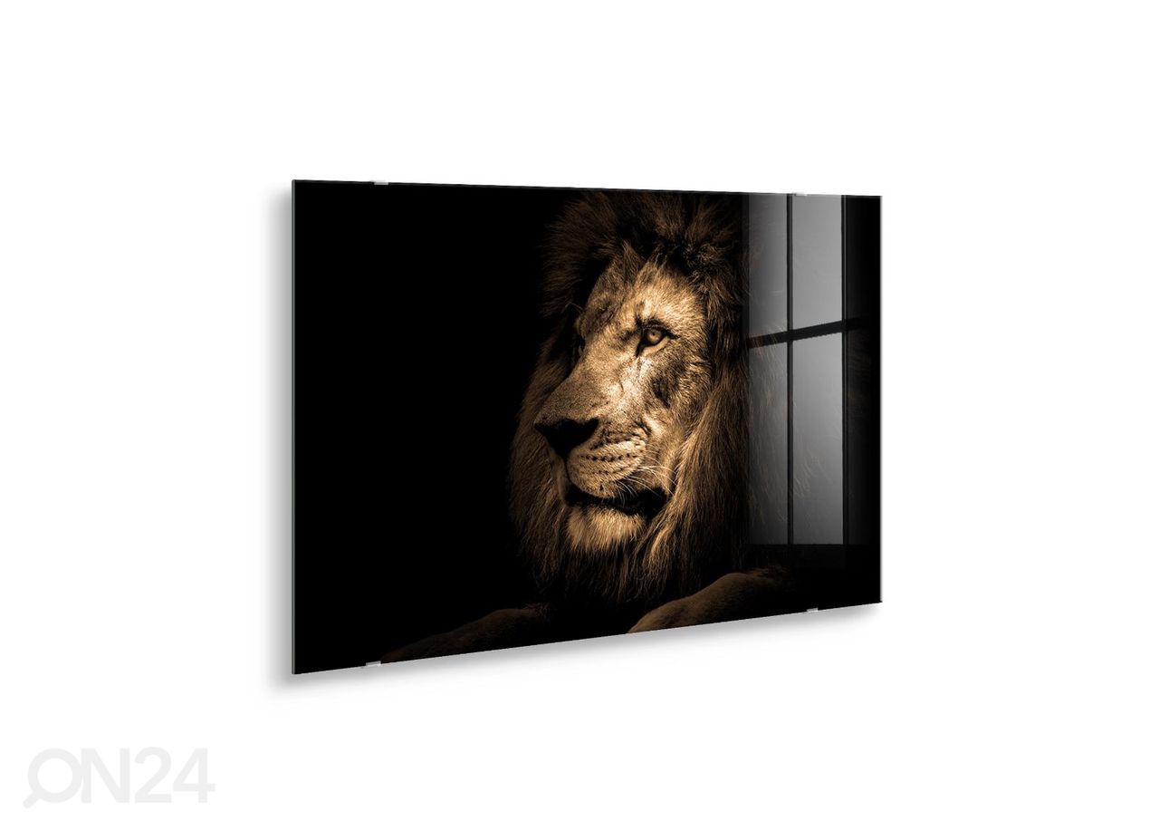 Klaaspilt Lion 100x70 cm suurendatud