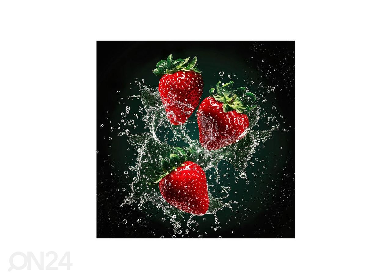 Klaaspilt Strawberries 30x30 cm suurendatud