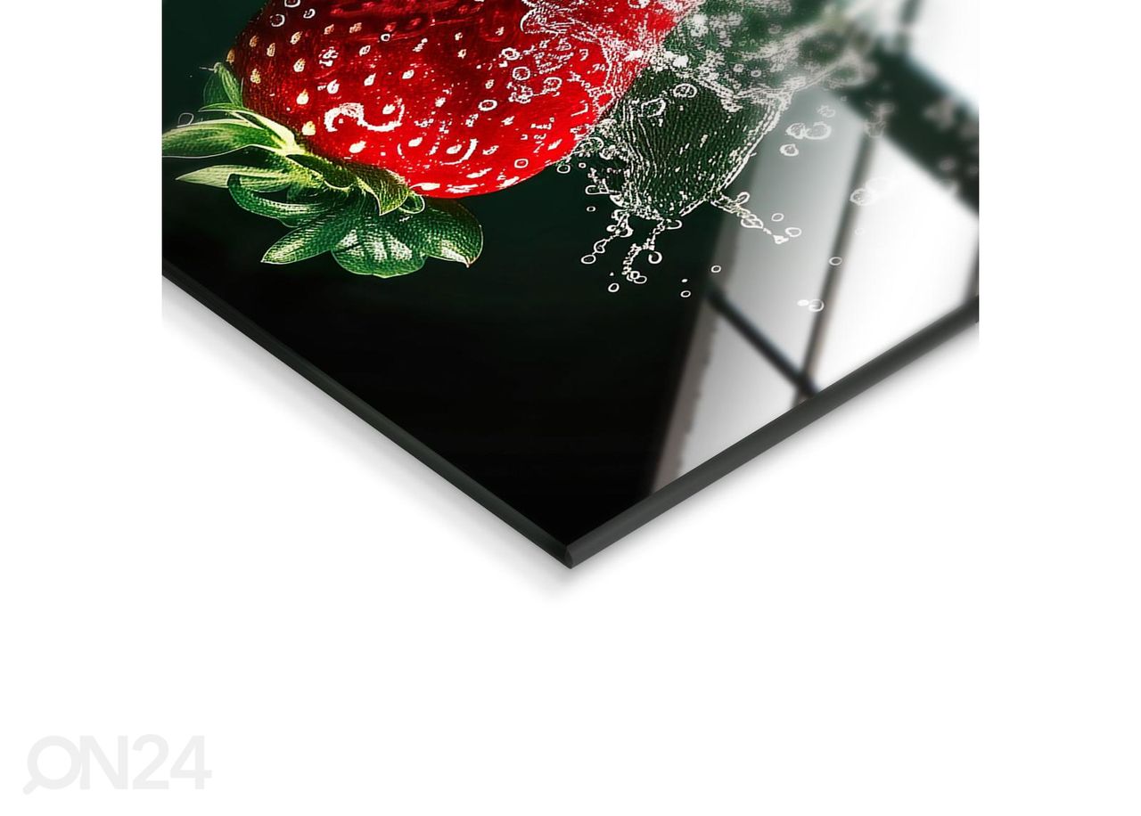 Klaaspilt Strawberries 30x30 cm suurendatud