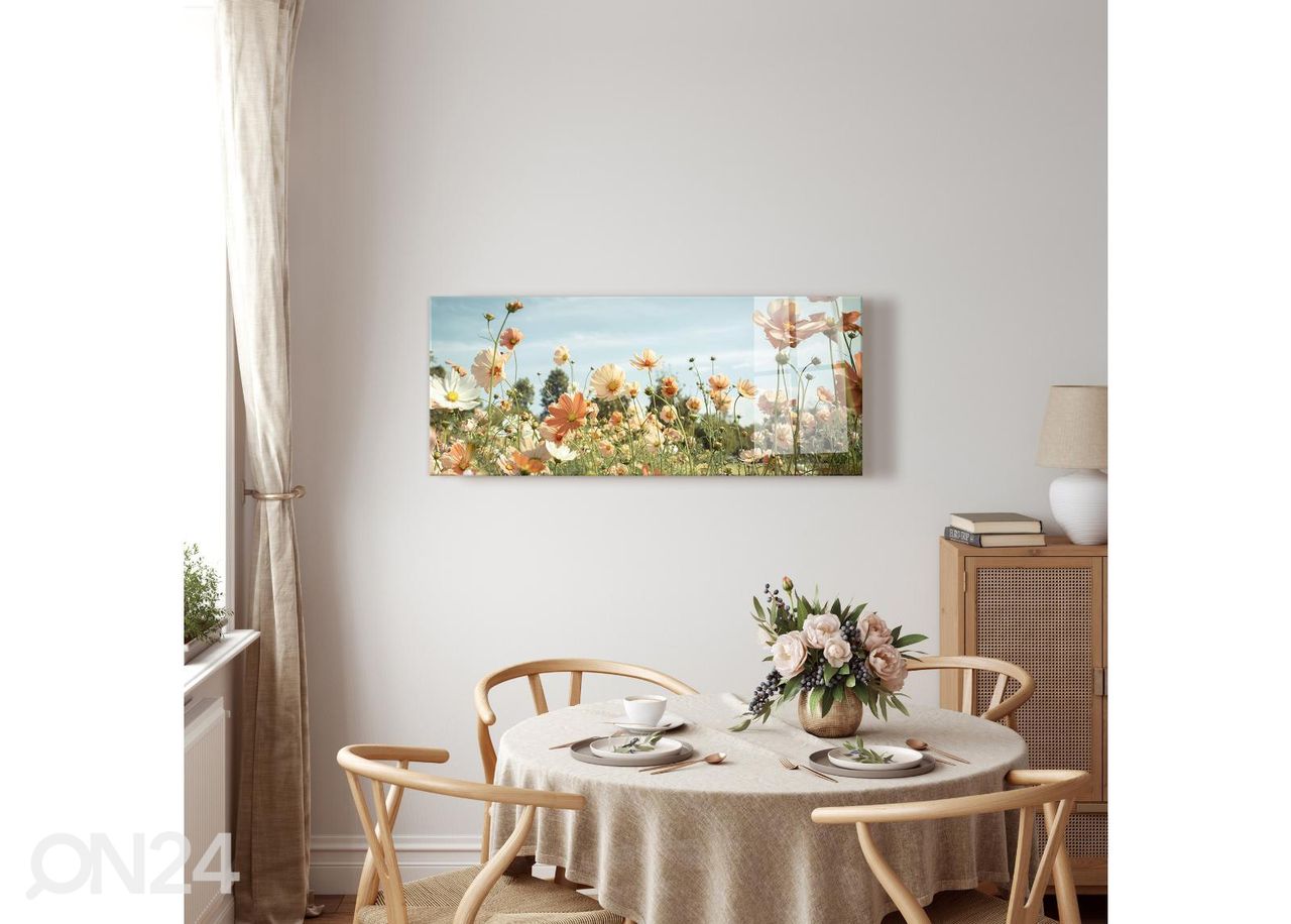 Klaaspilt Yellow Meadow 125x50 cm suurendatud