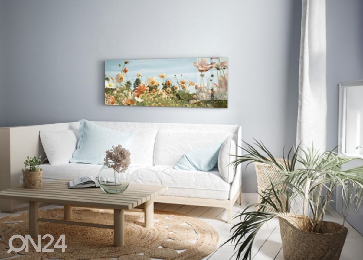 Klaaspilt Yellow Meadow 125x50 cm suurendatud