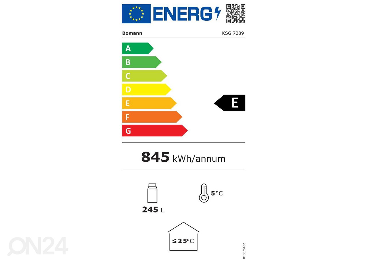 Klaasuksega külmik Bomann KSG7289W suurendatud