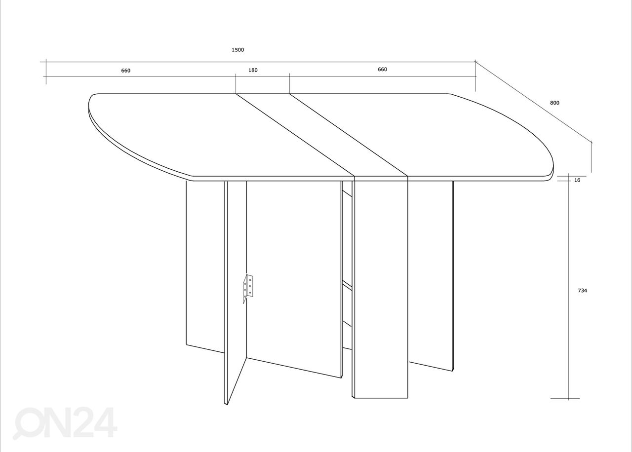 Klapplaud 80x86-150 cm suurendatud