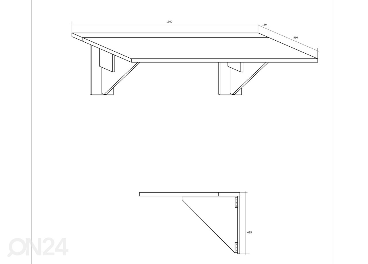 Klapplaud Conna 70x130 cm suurendatud