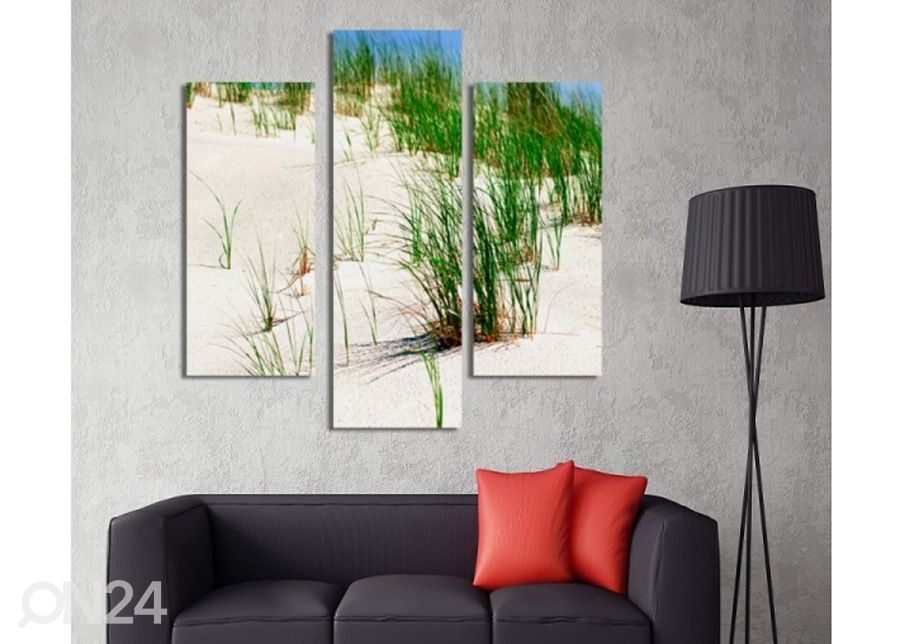 Kolmeosaline seinapilt Dunes on the beach 2 3D 90x80 cm suurendatud